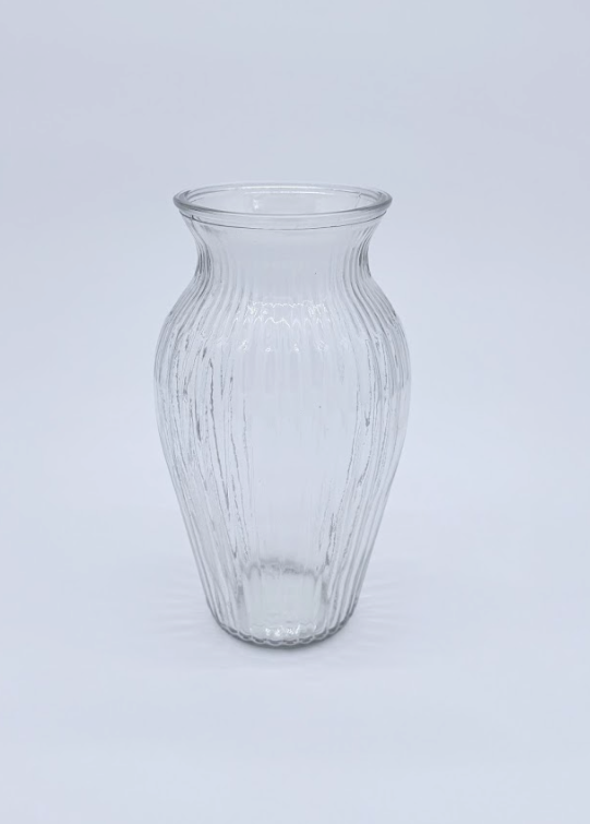 Ribbed Glass Vase - 26cm dried flower arrangement by Dried Blooms, posted UK-wide from The Petal Boutique