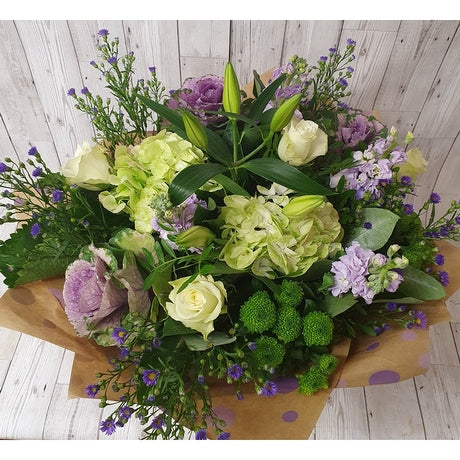 Luxury Bouquet of flowers wrapped in brown paper Bouquet of the Day Joannes Florist Winchester