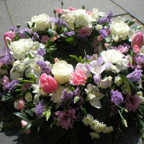 Braddock Funeral Wreath, a funeral wreath hand-tied by our florists in Winchester