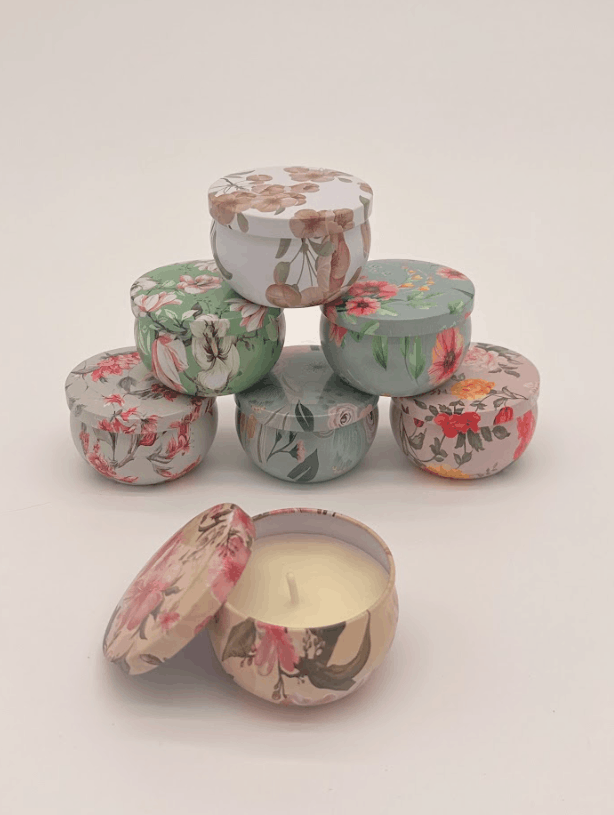 Floral Print Scented Candle dried flower arrangement by Dried Blooms, posted UK-wide from The Petal Boutique