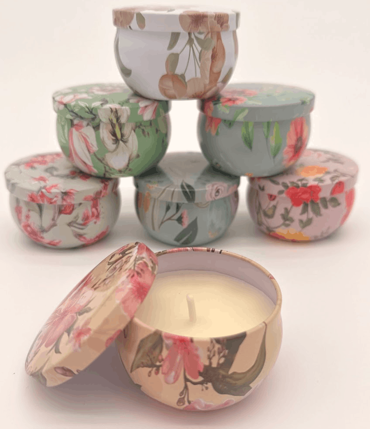 Floral Print Scented Candle dried flower arrangement by Dried Blooms, posted UK-wide from The Petal Boutique