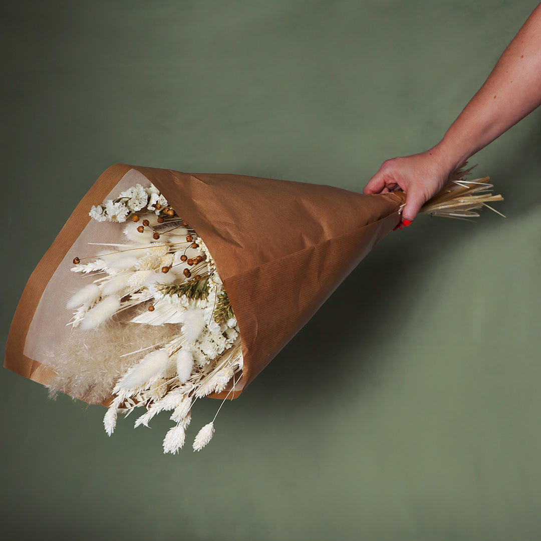 Snowmere dried flower arrangement by Dried Blooms, posted UK-wide from The Petal Boutique