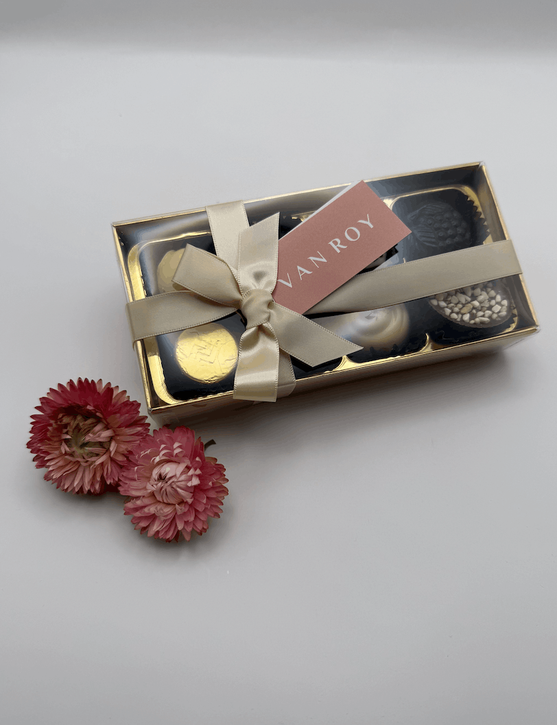 Assorted Belgian Chocolates dried flower arrangement by Dried Blooms, posted UK-wide from The Petal Boutique