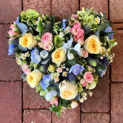 Loose flower Heart funeral tribute by The Petal Boutique Winchester