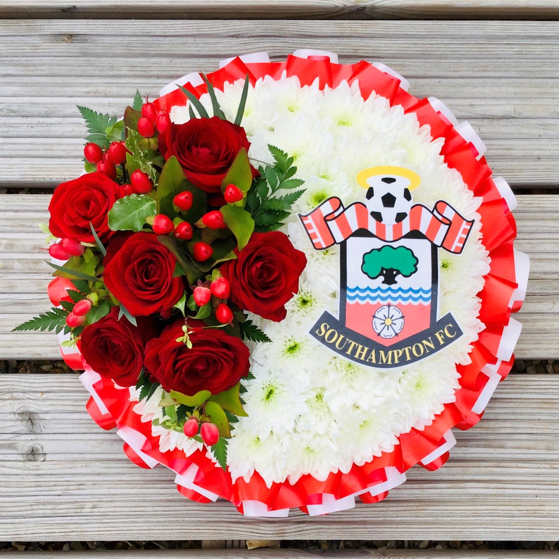 Football Club Posy funeral tribute by The Petal Boutique Winchester
