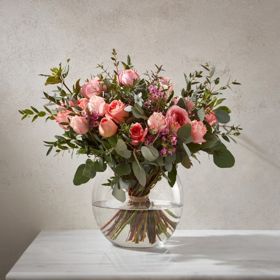 Pretty In Pink Vase Bouquet hand-made by The Petal Boutique florists, available for Winchester delivery or Weyhill collection