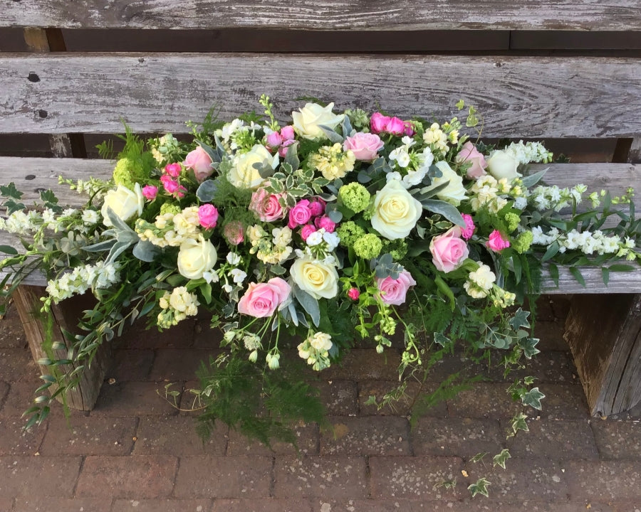 Pink & White Casket Spray
