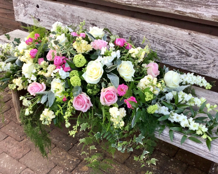 Pink & White Casket Spray
