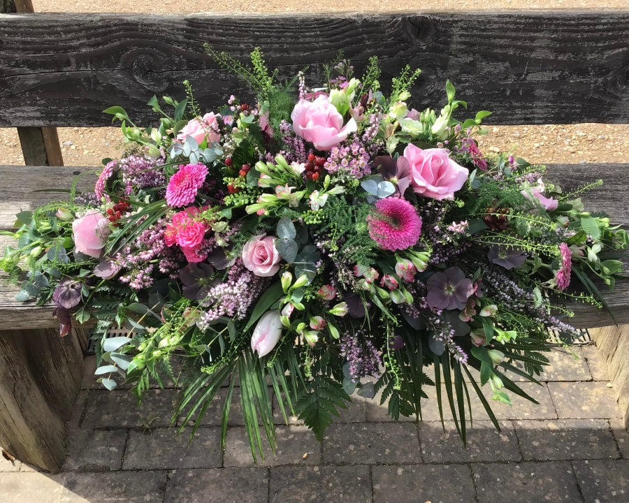 Pink & Cranberry Casket Spray