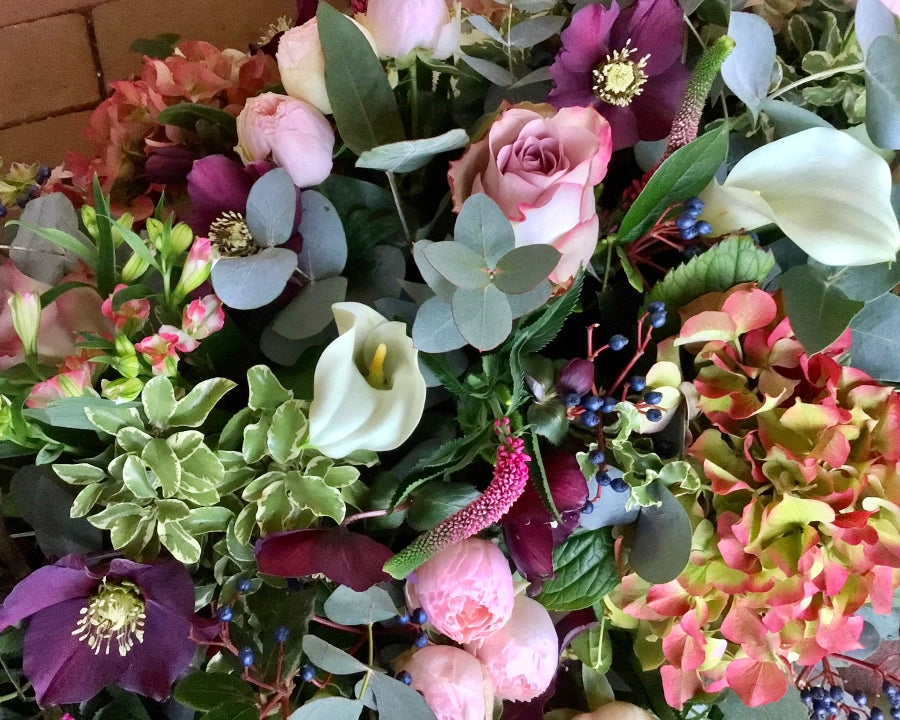 Pink & Cranberry Casket Spray