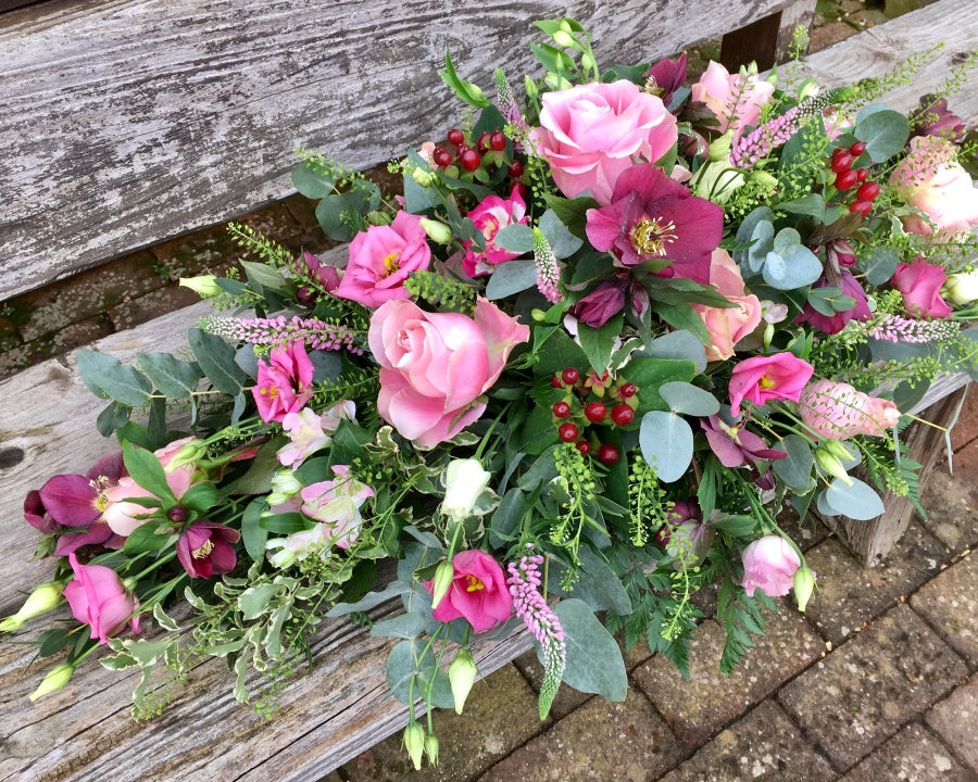 Pink & Cranberry Casket Spray