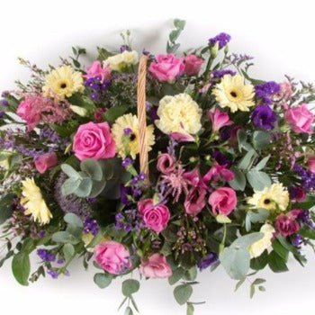 Pink Rose  basket of Funeral Flowers - Joannes Florist Winchester