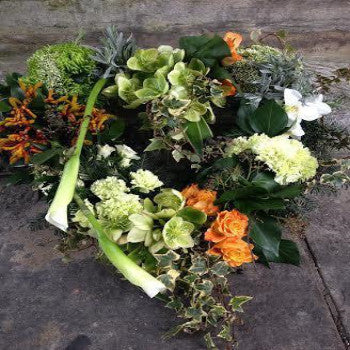  Funeral Heart Orange Roses Calla Lily Joannes Florist