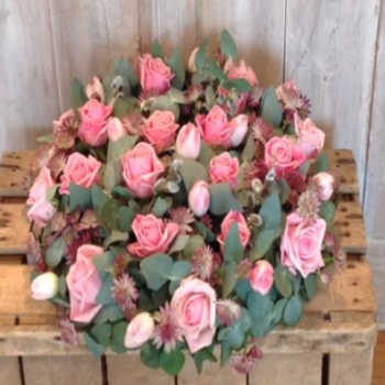 Pink Rose Funeral Wreath - Joannes Florist Winchester for Delivery